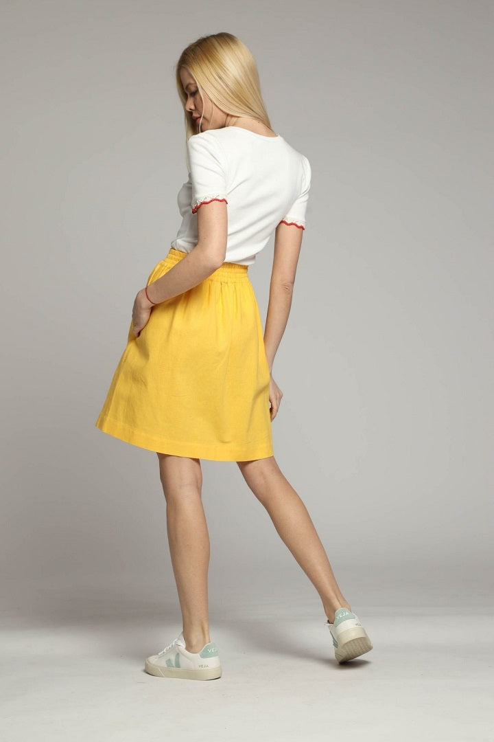 Floaty short linen skirt